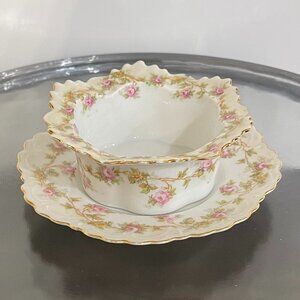 M Z Austria -  Moritz Zdekauer, Leaf Shaped  Bowl & Plate